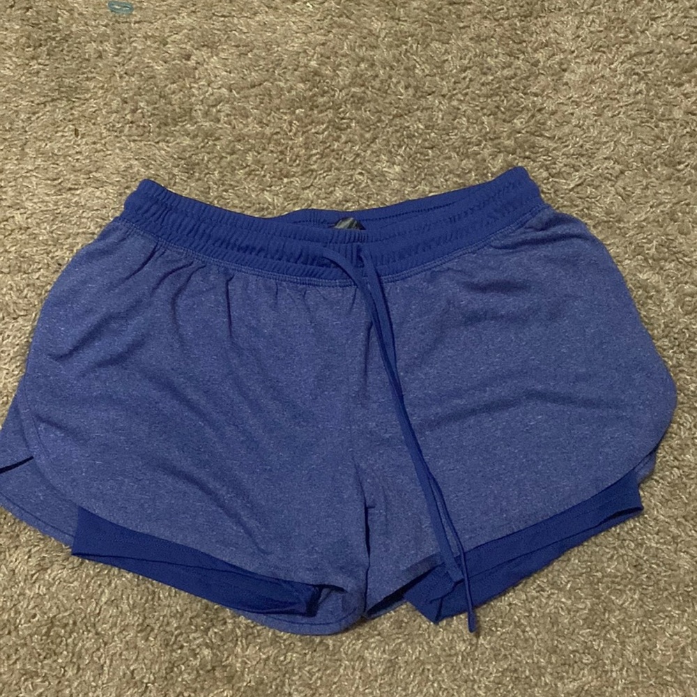 Blue running shorts
